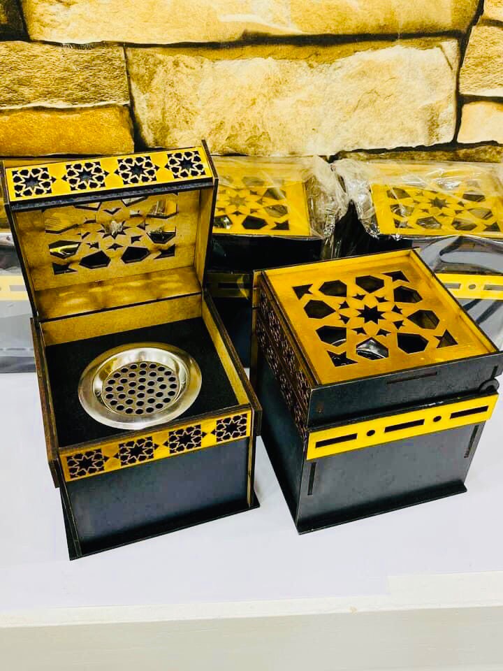 Gorgeous Kaaba Shape Incense Burner for Ramadan, Umrah and Eid | Islamic Handmade Incense Burner | Bukhoor, Aroms